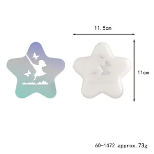 Vista detallada del molde de silicona en forma de estrella con medidas de 11,5 cm x 11 cm