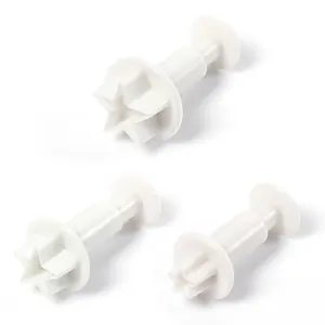 3er-Set sternförmige Ausstechformen aus Kunststoff für Fondant- und Keksdekoration