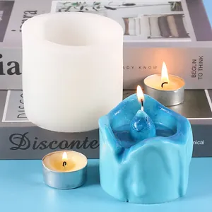 Stampo in silicone cilindrico irregolare per candele e decorazioni in gesso