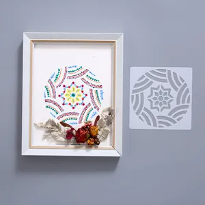 Mandala painting stencil for DIY wall and furniture decoration crafts with floral art