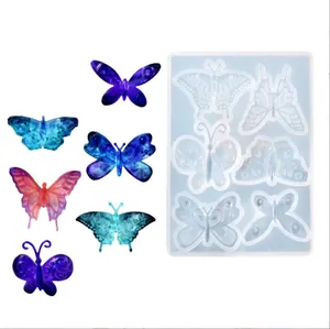 Stampo in silicone a farfalla per creazione gioielli in resina DIY, orecchini e ciondoli