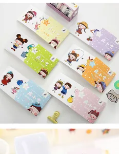 Sammlung süßer Cartoon-Mädchen-Stickerhefte mit verschiedenen Themen wie Reisen und Heim.