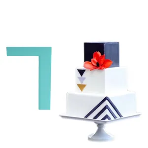 Professional tiffany blue plastic cake scraper for DIY cream decoration on tiered cakes