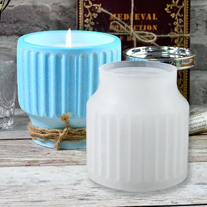 Detailed view of a white translucent silicone mold for DIY handmade candle and pot making