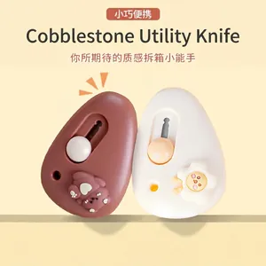 Cute pebble-shaped mini cartoon utility knife for unboxing and office paper cutting