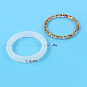 Silikon-Armbandform für DIY-Harzguss, mit 7,5 cm Durchmesser und 0,8 cm Wandstärke