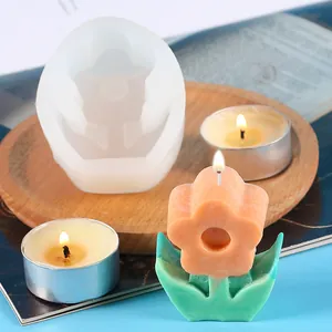 Stampo in silicone a tulipano 3D per creazione candele profumate fai-da-te dettagliato
