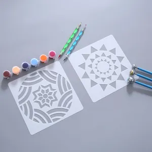 Mandala stencils for DIY painting and furniture decoration with mandala patterns