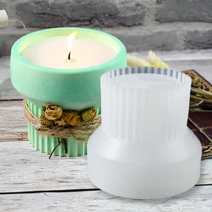 Macro detail view of a translucent silicone mold for DIY candle and flower pot resin crafts