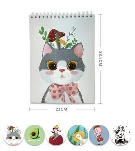 Detail showing A4 cartoon sketchbook dimensions 21x28.5cm and multiple cover options