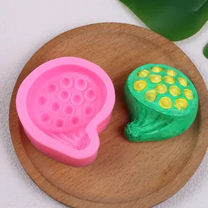 Lotus seed pod silicone mold with realistic grain texture for DIY candle and crafts