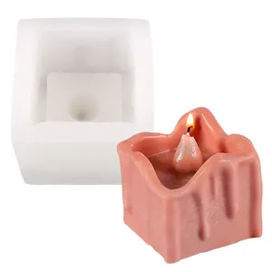 Stampo in silicone quadrato irregolare per candele profumate e artigianato decorativo in gesso