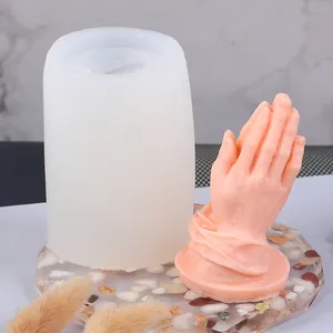 Moule en silicone de haute qualité pour bougies parfumées et décorations de gâteaux mains en prière