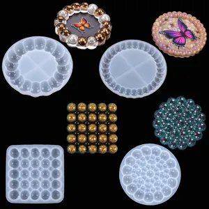 Détails de divers moules en silicone pour dessous de verre à bulles DIY et échantillons finis