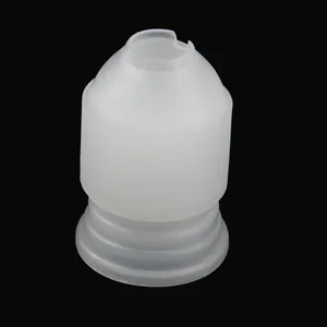 Durable white translucent plastic piping bag coupler for cake decorating icing nozzles