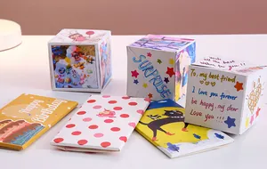 Creative DIY explosion jumping box gift set with envelopes and handwritten English messages