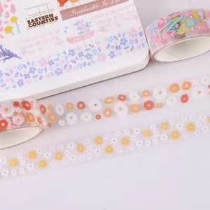 Elegant floral PET decorative tape for scrapbooking and DIY journaling decorations