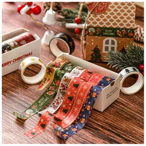 6 rolls of festive Christmas washi tape set for DIY journaling and decoration