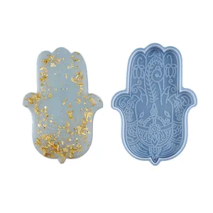 Stampo in silicone mano di Hamsa per sottobicchieri in resina fai-da-te con mandala