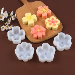 DIY Flower Series Silicone Mold Cherry Blossom Clover Peach Blossom Shape For Mousse Cake Mooncake Scented Candle Crafting Tools