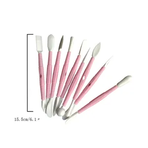 Set di 10 strumenti per modellare il fondente rosa per torte e argilla professionale
