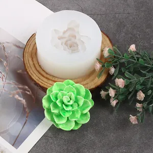 Vista detallada del molde profesional de silicona para suculentas 3D para velas y jabones