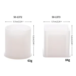 Detailed size and weight specifications for round and square resin pen holder silicone molds