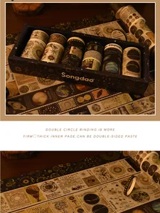 Detailansicht des 18-Rollen-Vintage-Washi-Tape-Sets mit Himmelsmotiven