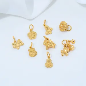 Messing 24K Vergulde Zirconia Lotus Vlinder Calabash Hanger Bedels Voor Handgemaakte DIY Sieraden Maken