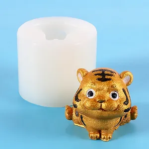 Stampo in silicone per decorazioni da tavolo tigre carina in gesso o resina