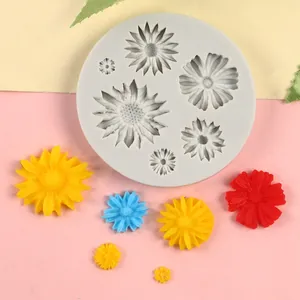 Sunflower daisy silicone mold for DIY cake decoration and chocolate pudding crafts