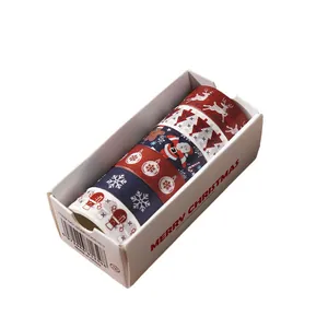 6 rolls of creative Christmas washi tape set featuring Santa and reindeer for DIY crafts