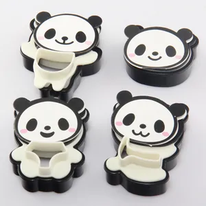 Set of 4 cute panda-shaped DIY cookie molds for baking creative kitchen gadgets and cakes.