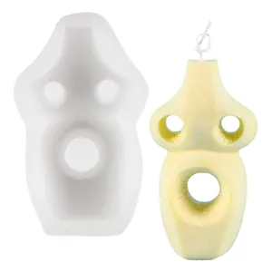 Moule en silicone professionnel en forme de bouteille abstraite pour bougies DIY artisan