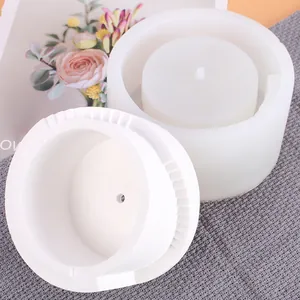 Moules détaillés en silicone blanc pour la fabrication de pots de fleurs succulents DIY