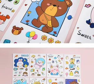 Detailed collection of cute cartoon animal stickers featuring various characters