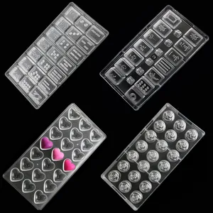 Hard Plastic Chocolate Mold Rose Heart Mahjong Pattern Transparent Baking Tool For DIY Candy Making Reusable Tray Bakeware
