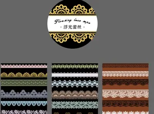Detailed macro patterns of vintage lace series PET tape set for DIY journal decoration