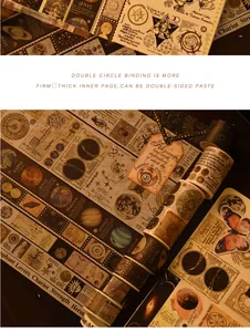 Detailansicht Vintage-Washi-Tape-Set mit 18 Rollen, astronomische Motive für DIY