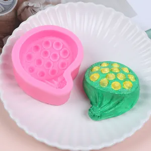Lotus Seed Pod Silicone Mold Granular Texture Chinese Style Dessert Decoration Scented Candle Gypsum DIY Baking Cake Mold