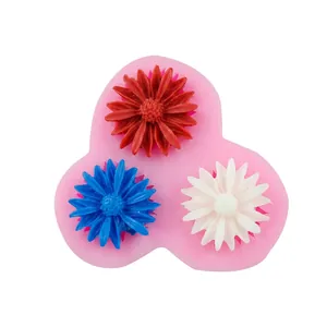 3-Loch-Gänseblümchen-Silikonform für Fondant und Kuchendekoration, Bastelbedarf