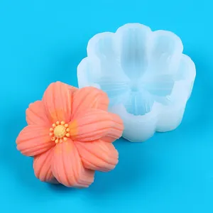 Detailed flower silicone mold for DIY cherry blossom mooncakes and scented candles