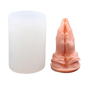Moule en silicone en forme de mains en prière pour bougies parfumées et gâteaux fondant