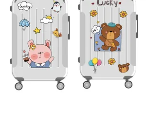 Cute cartoon animal stickers for suitcases and laptops, waterproof PVC material decoration