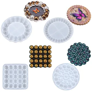 Moules en silicone pour dessous de verre en résine avec motif bulles fait main