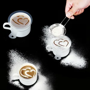 Plastic Coffee Latte Art Stencils Milk Foam Spray Template Fancy Coffee Printing Molds For Home Cafe DIY Barista Decoration