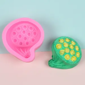 Textured lotus seed pod silicone mold for creative DIY candle making and resin crafts
