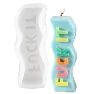 Wavy slogan silicone mold for DIY 'FUCK IT' candles and soap