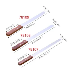 Dimensiones de los cuchillos para pan de acero inoxidable de 10-14 pulgadas con mango
