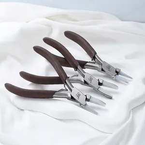 Set aus drei professionellen Schmuckzangen aus Edelstahl mit Nylonbacken für DIY-Schmuck